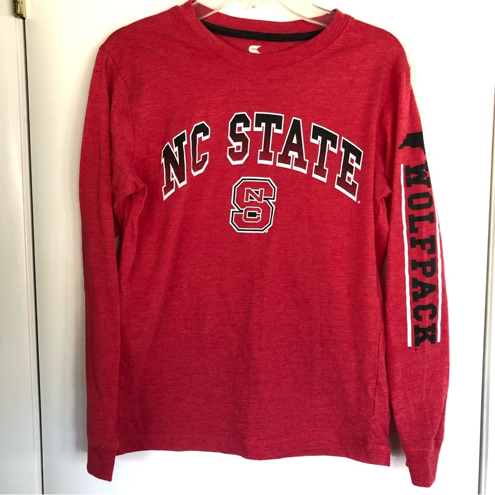 NWT NC State Wolfpack Red Long Sleeve Logo T-shirt